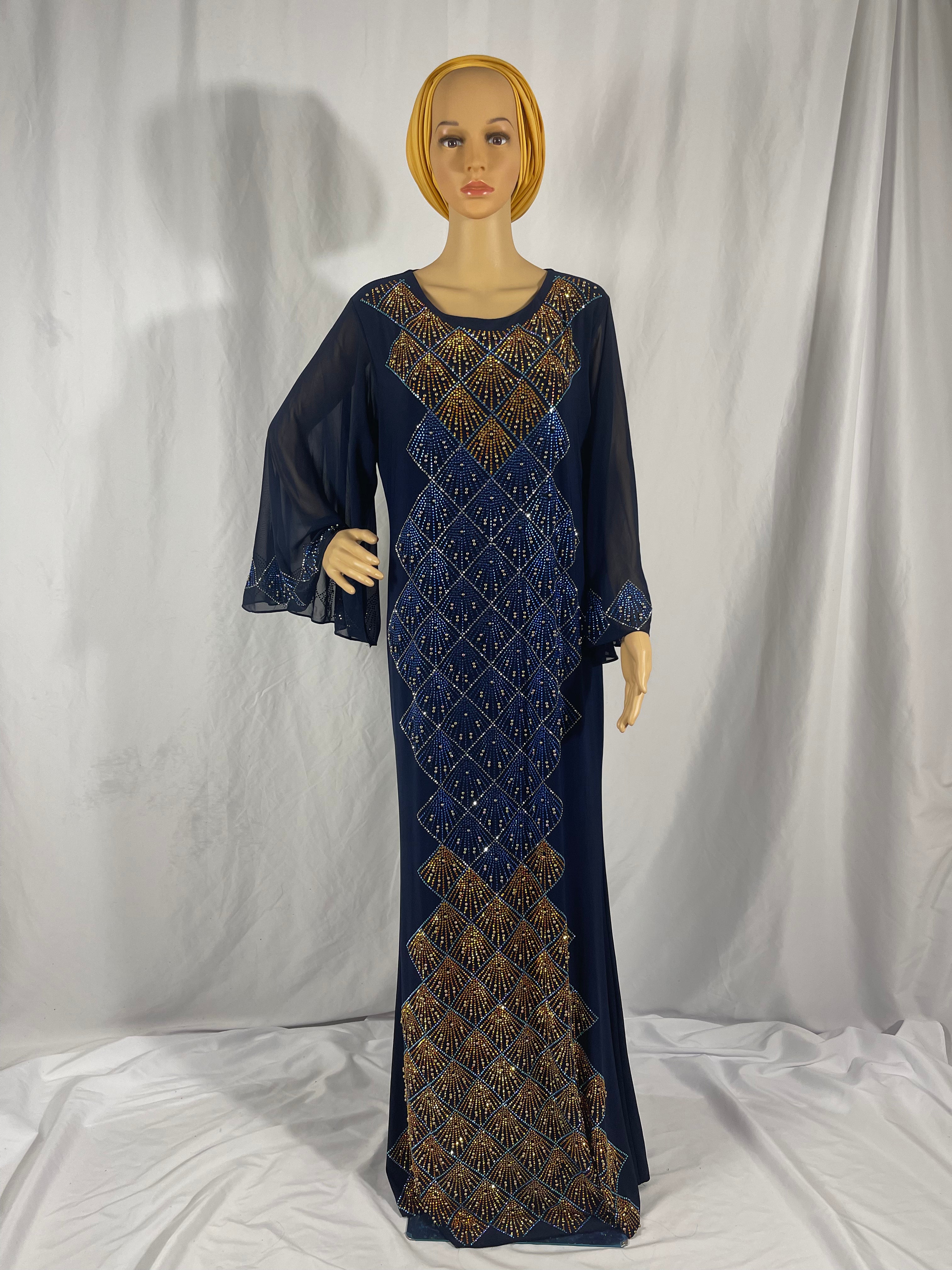 Rhinestone Blue Kaftan